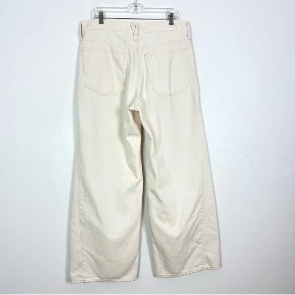 J. Crew Point Sur Seamed Puddle Jean Ecru Barrel Wide Leg Relaxed Fit Size 30 - Picture 8 of 12